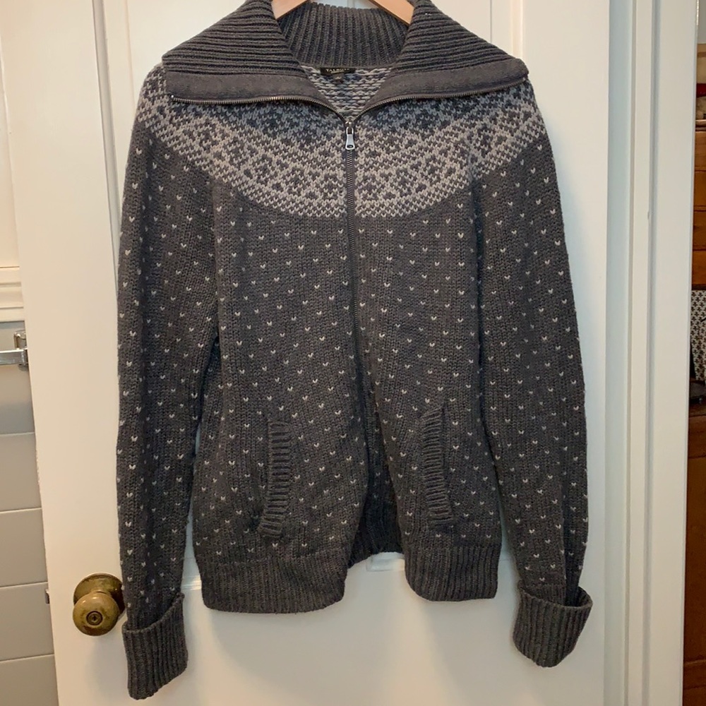 Talbots fair isle zippered sweater